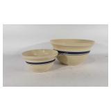 Roseville pottery mixing bowls, 2 quart and 6