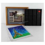 Wall art, patriotic cow framed print, 18x15,