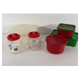 Christmas kitchenwares, poly holiday canisters,