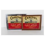 Two local fruit labels, Capitol of Winchester