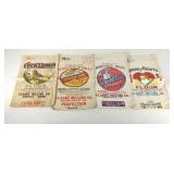 Four Clarke Milling of Berryville flour bags, all