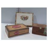 3 cigar boxes: Phillies perfecto, Romeo y Julieta