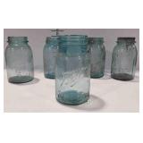 5 Ball canning jars, 4 perfect  Mason,  one sure
