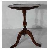Genuine mahogany side table, 14" diameter, 19"