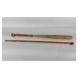 Wooden Adirondack softball bat and 34" bamboo