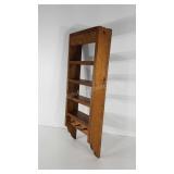 Wooden wall hanging shelf with key hooks, 11" ×