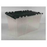 Industrial tote with interlocking lid, 21" × 15"