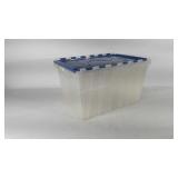 Leisure box tote with interlocking lid, 21" × 15"