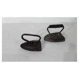 Two cast irons, 5.5" and 6.5"