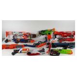 Nerf guns and bows, no ammo, two Star Wars guns,