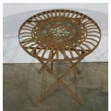 Folding metal accent table, 17"tall, 15"