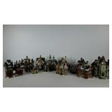 Christmas village group, multiple brands, 9