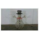 Snowman yard art, main light in head works, 38"