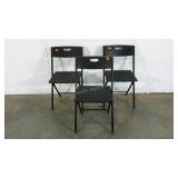 Three folding chairs, lightweight plastic