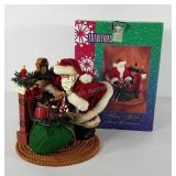 Fabric Mache Santa Centerpiece with box, stands