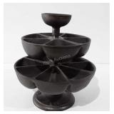 Cast iron three tier nail sorter, marked Fox CMC