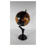 Decor World globe on wooden stand, 23" tall, wear
