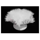 Fenton glass silvercrest ruffle 8" dish