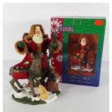 Fabric Mache Santa Centerpiece, with box, stands