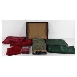 Christmas linens, table cloths, napkins, and bath