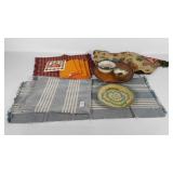 Kitchen goods, table runners, napkins, trivet,