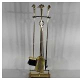 Brass duck head 4-piece fireplace tool set