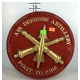 Plaque wall display, air defense artillery first