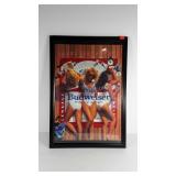 Advertising Budweiser poster, framed with poly