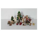 Holiday decor, includes ceramic Santa figurine