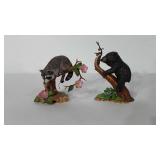 Two Lenox figurines, playful pursuit black bear