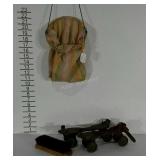 Vintage roller skates, clothespin bag and shoe