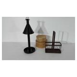 Home decor, includes candlestick holder, bottle