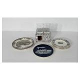 Decorative plates and set of four Westvaco