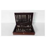 Reed and Barton flatware chest full of flatware,