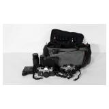 Canon camera group, includes bag, lenses, two