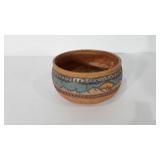 Pottery bowl, artist signed, 7.5"
