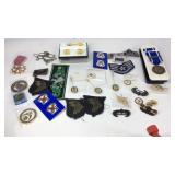 Military cufflinks, patches, pins, and medals