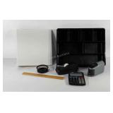 Office supplies, organizer tray, pencil