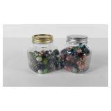 Two jars of marbles