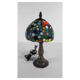 Leaded glass accent lamp, stands 13" tall