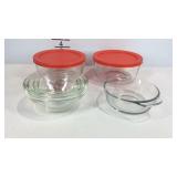 Pyrex storage containers, lovenware casserole