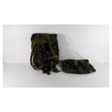 US military backpack and camouflage bag