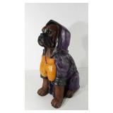 Resin boxer statue, 19" tall