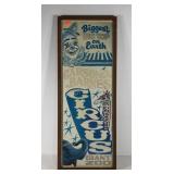 Framed circus poster, per consignor from 1950s