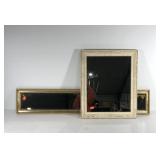 Two mirrors, beveled golden framed10x49 and