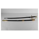 Sabre with sheath, CSA on blade, measures 40"