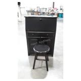 Desk with Stool, Solid Woods Furniture, black