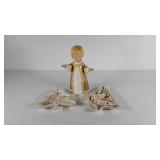 Hobbyist Christmas ceramics, angel 13" tall and