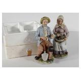 Homco Porcelain Ma and Pa statues,  8" tall, with