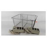 Wire basket with two Tripp Lite surge protector